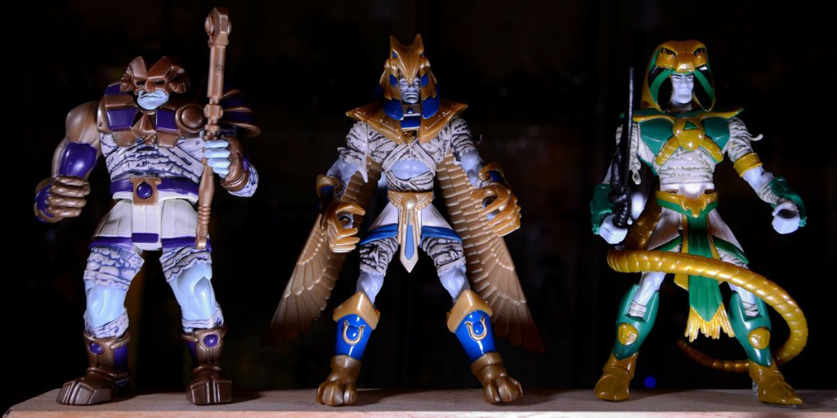 An image of various action figures from the Mummies Alive! toyline