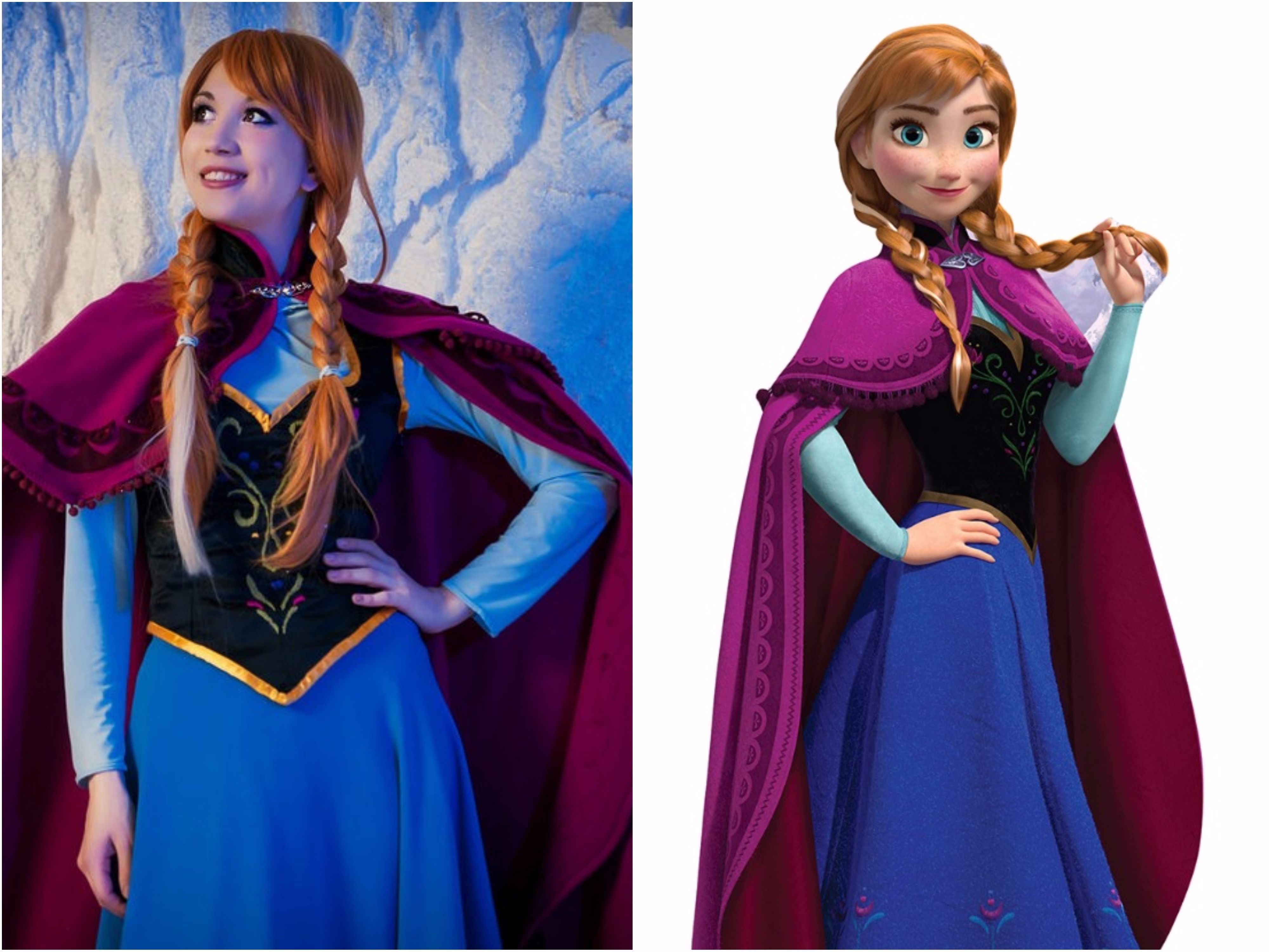Princess Anna Cosplay beside character picture 2