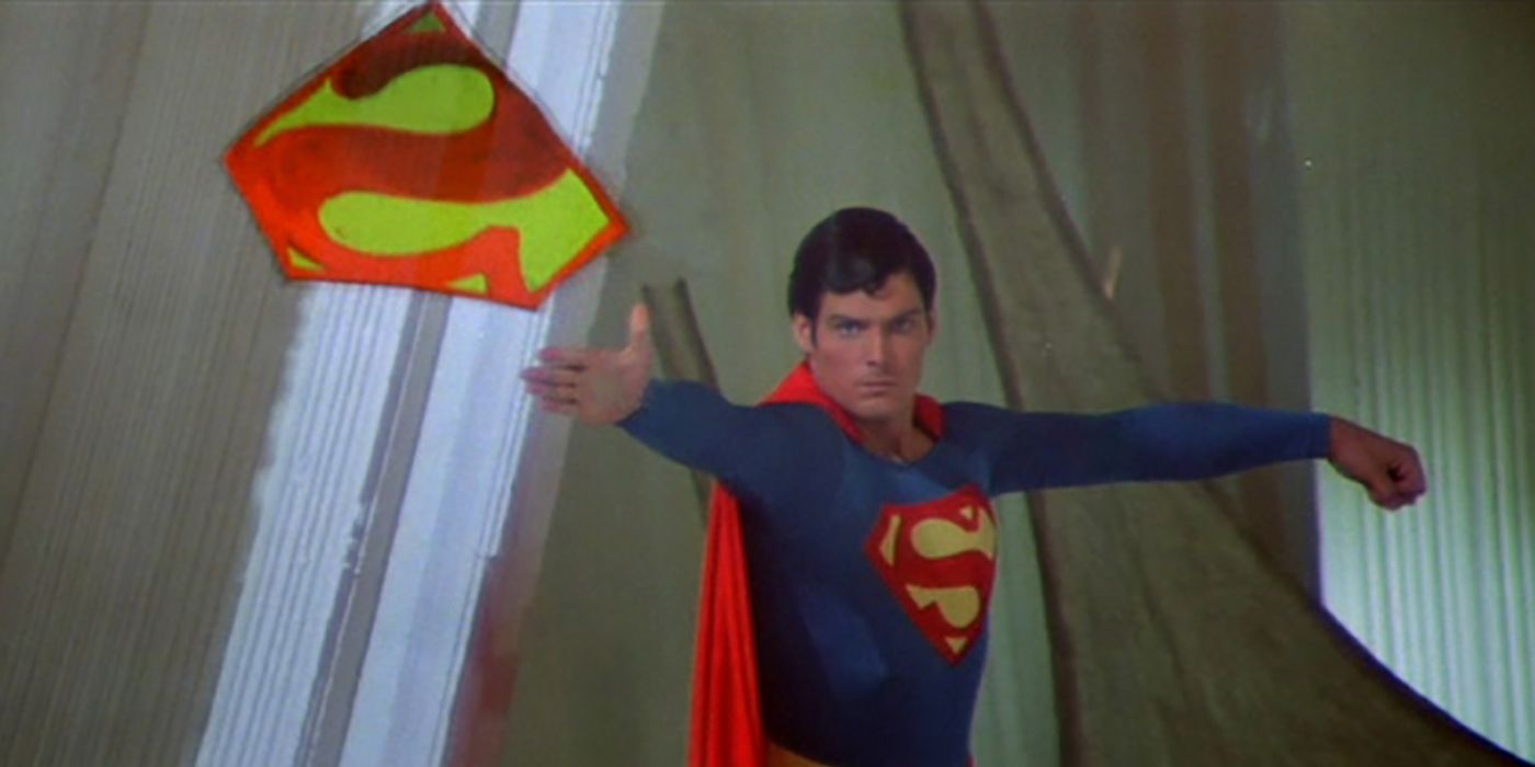 Superman throws a plastic shield