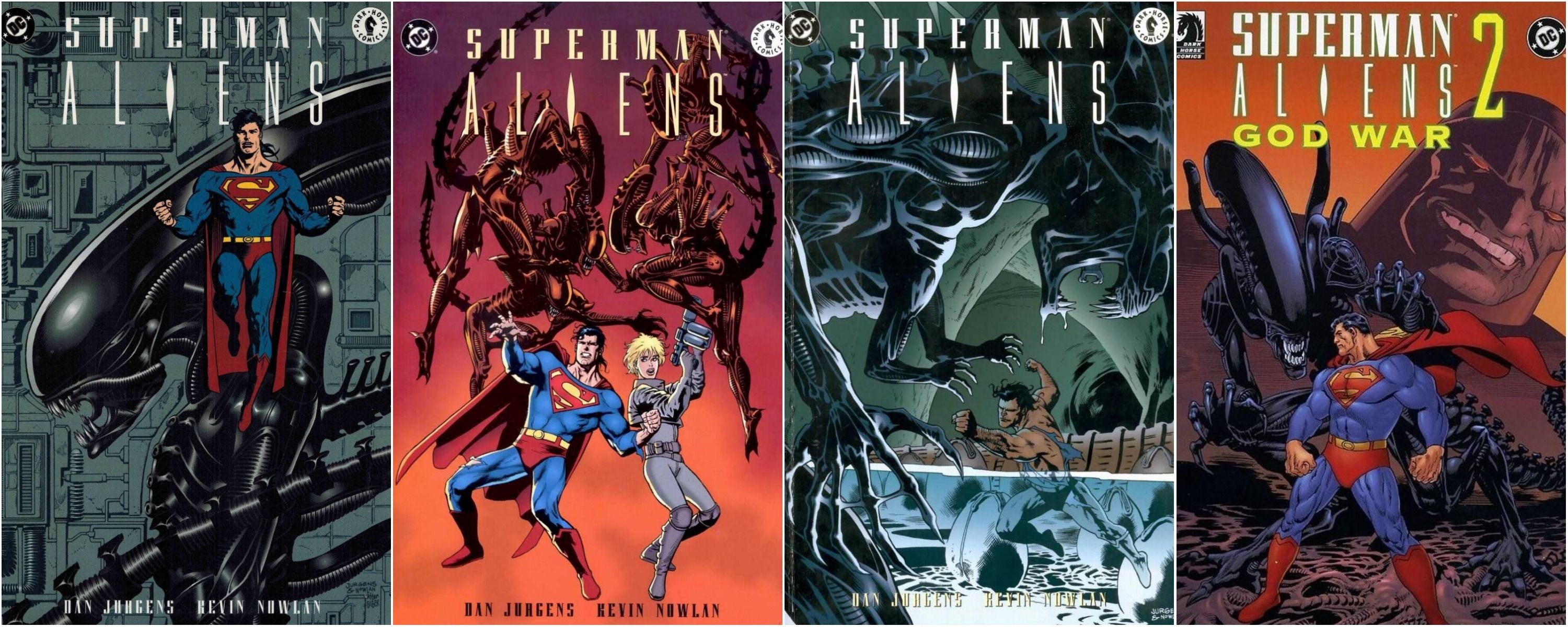 Superman vs Aliens Cover Collage