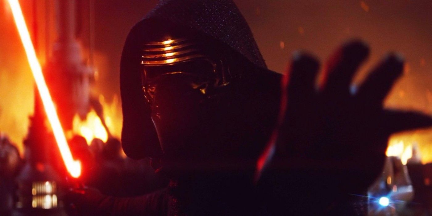 Kylo Ren using the force in The Force Awakens