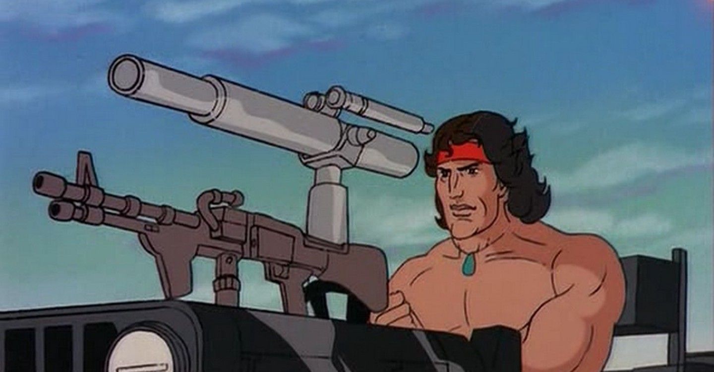 Rambo with guns in his animated seriesu