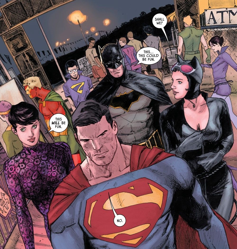 Batman 37 double date costumes Superman Catwoman Lois Lane