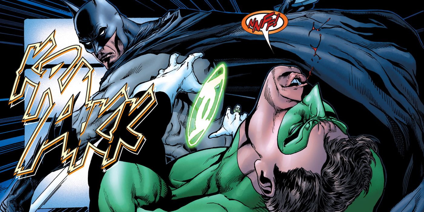 Batman Punches Hal Jordan Green Lantern
