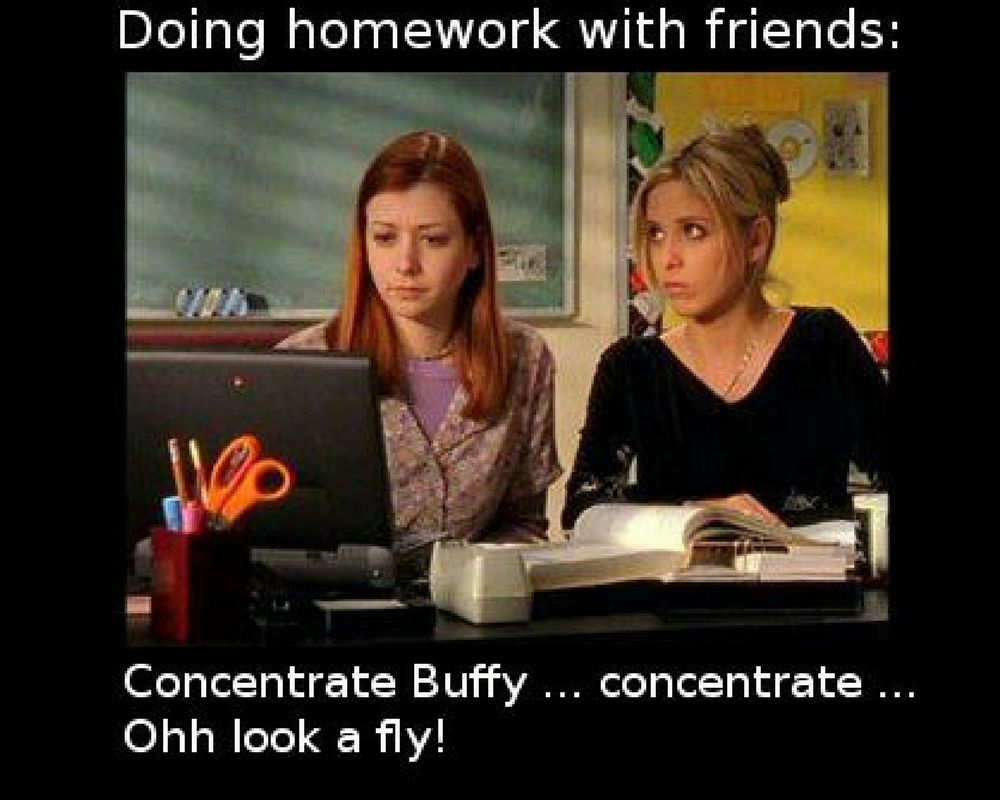 Buffy the Vampire Slayer Studying meme
