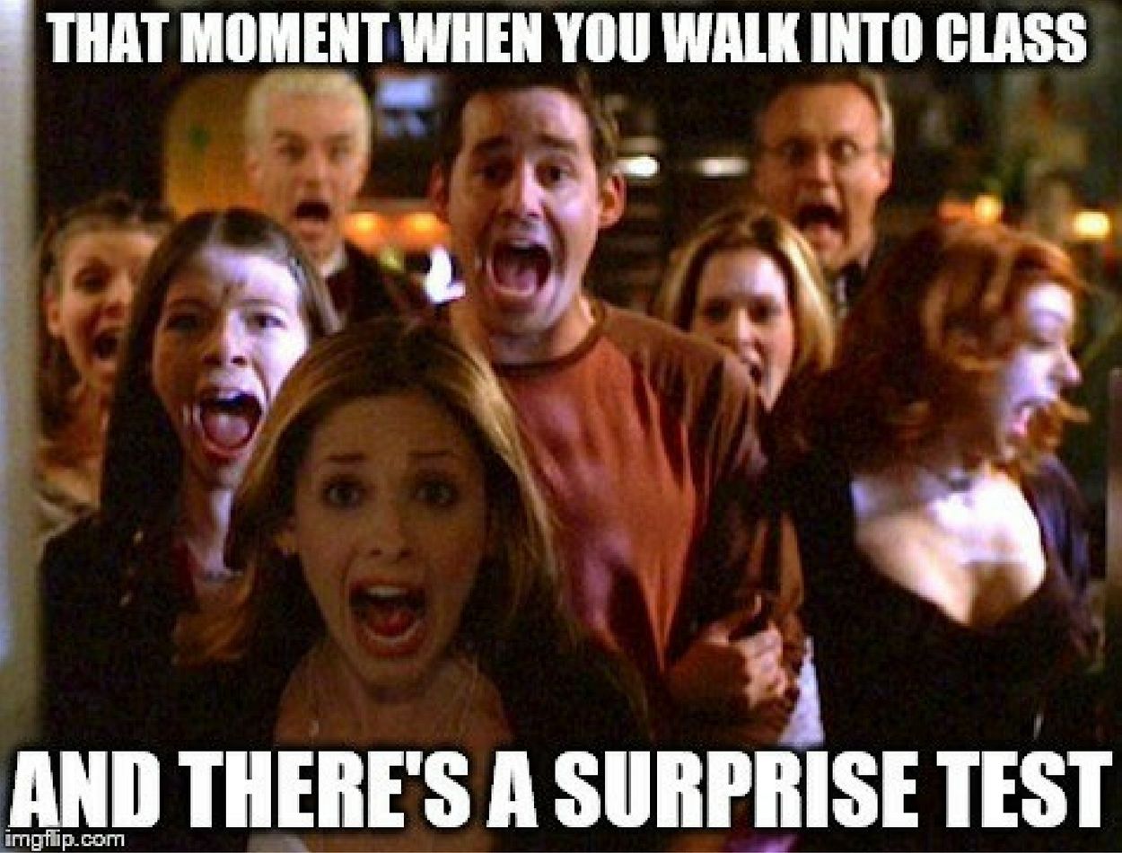 Buffy the Vampire Slayer surprise test meme