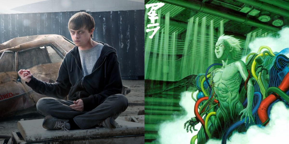 A split image of Dane Dehaan in Chronicle and Akira.