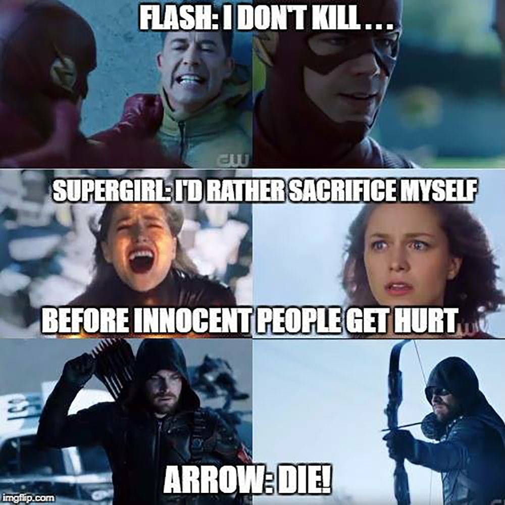 Crisis on Earth-X Flash Supergirl Green Arrow