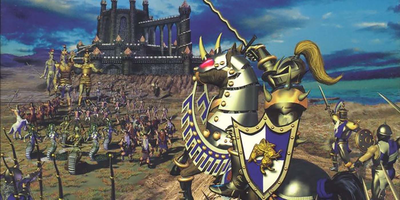 An army charging in Heroes of Might and Magic III