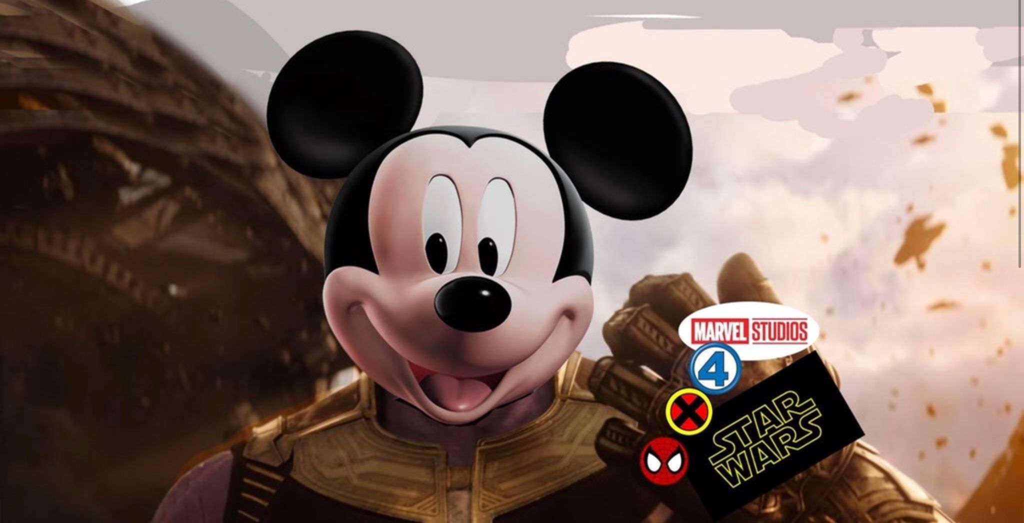 MIckey Mouse with the Infinity Gauntlet