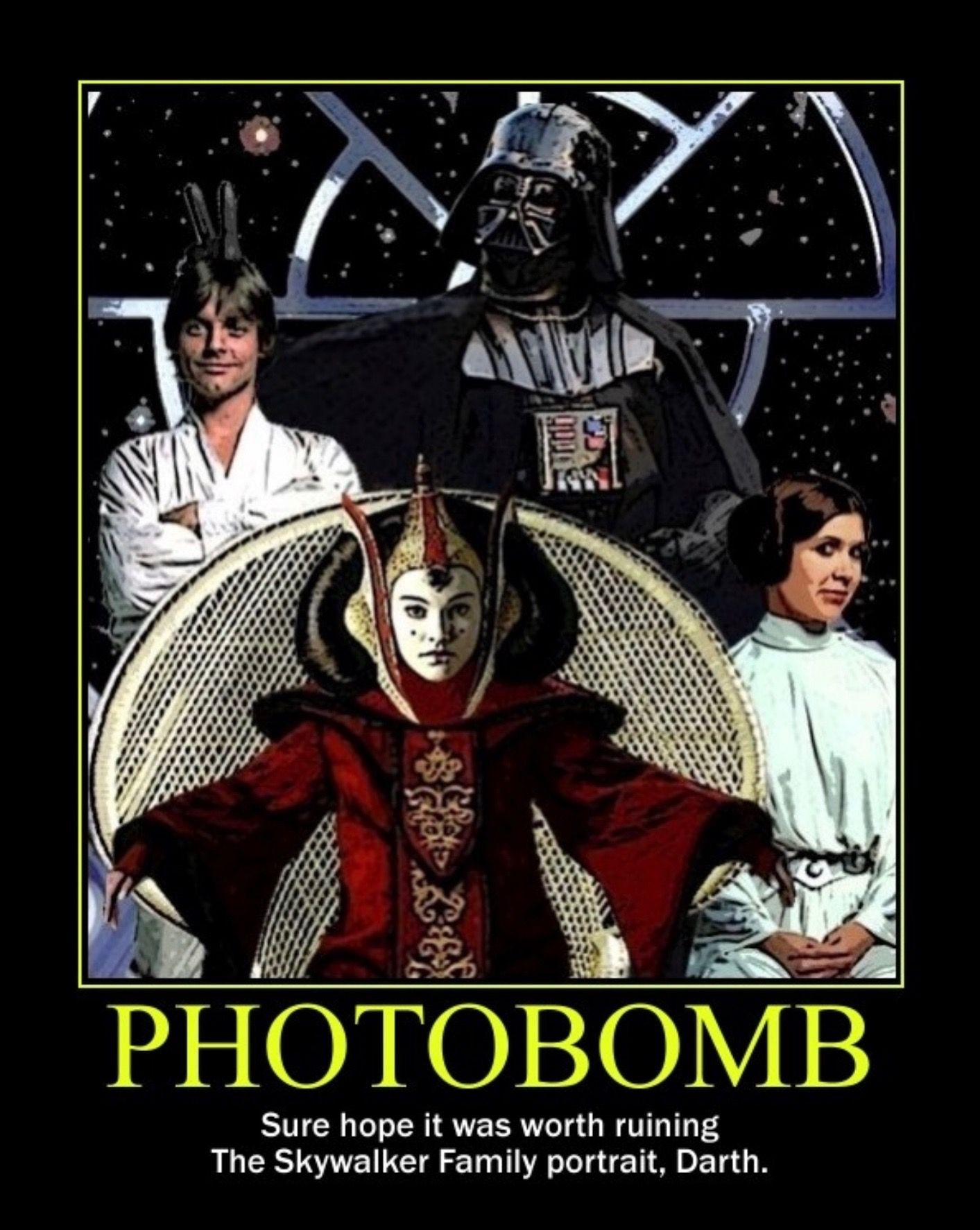 Skywalker Family Meme Photo Bomb