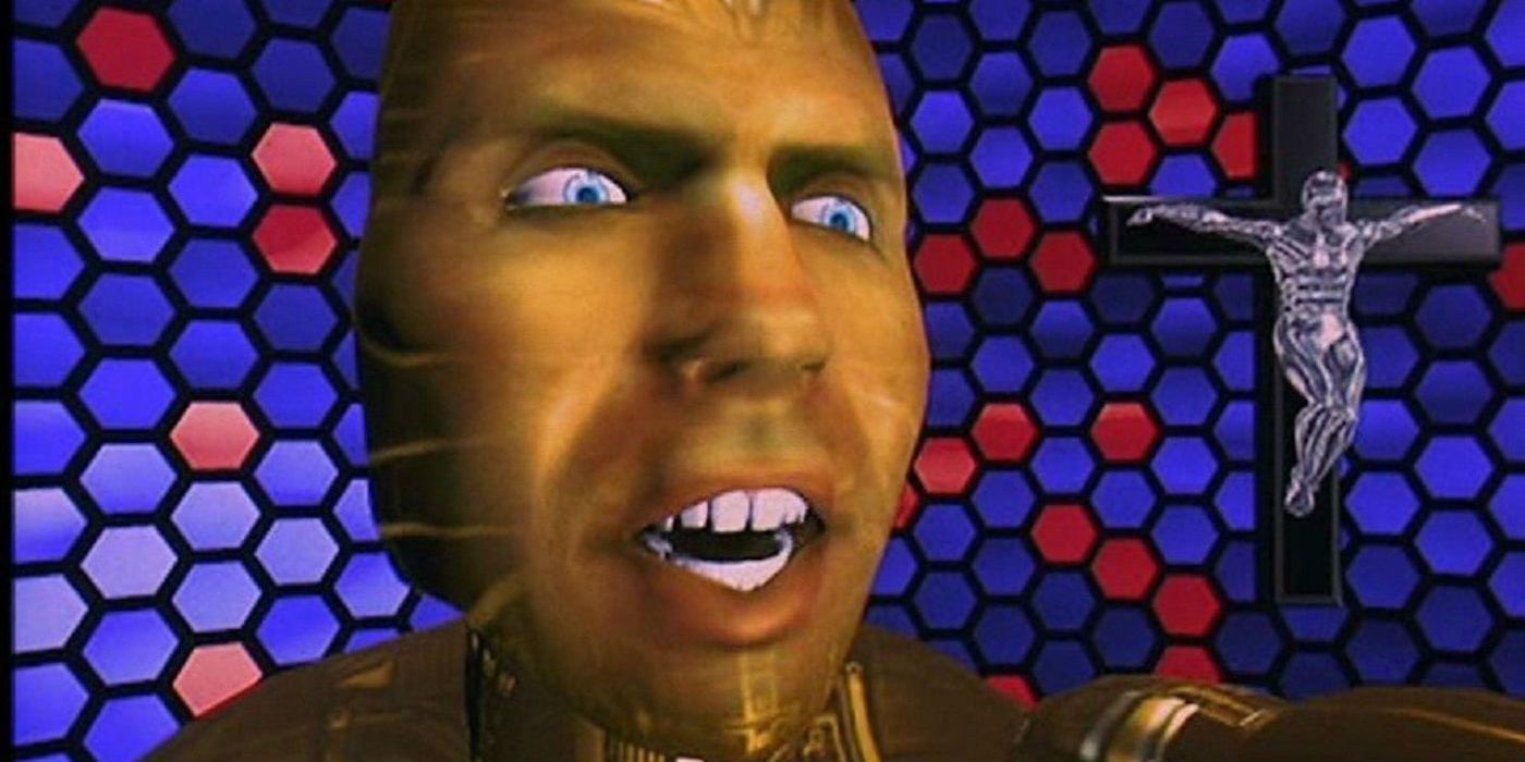 An image features Jobe Smith in his cyber world from the 1997 film The Lawnmower Man.
