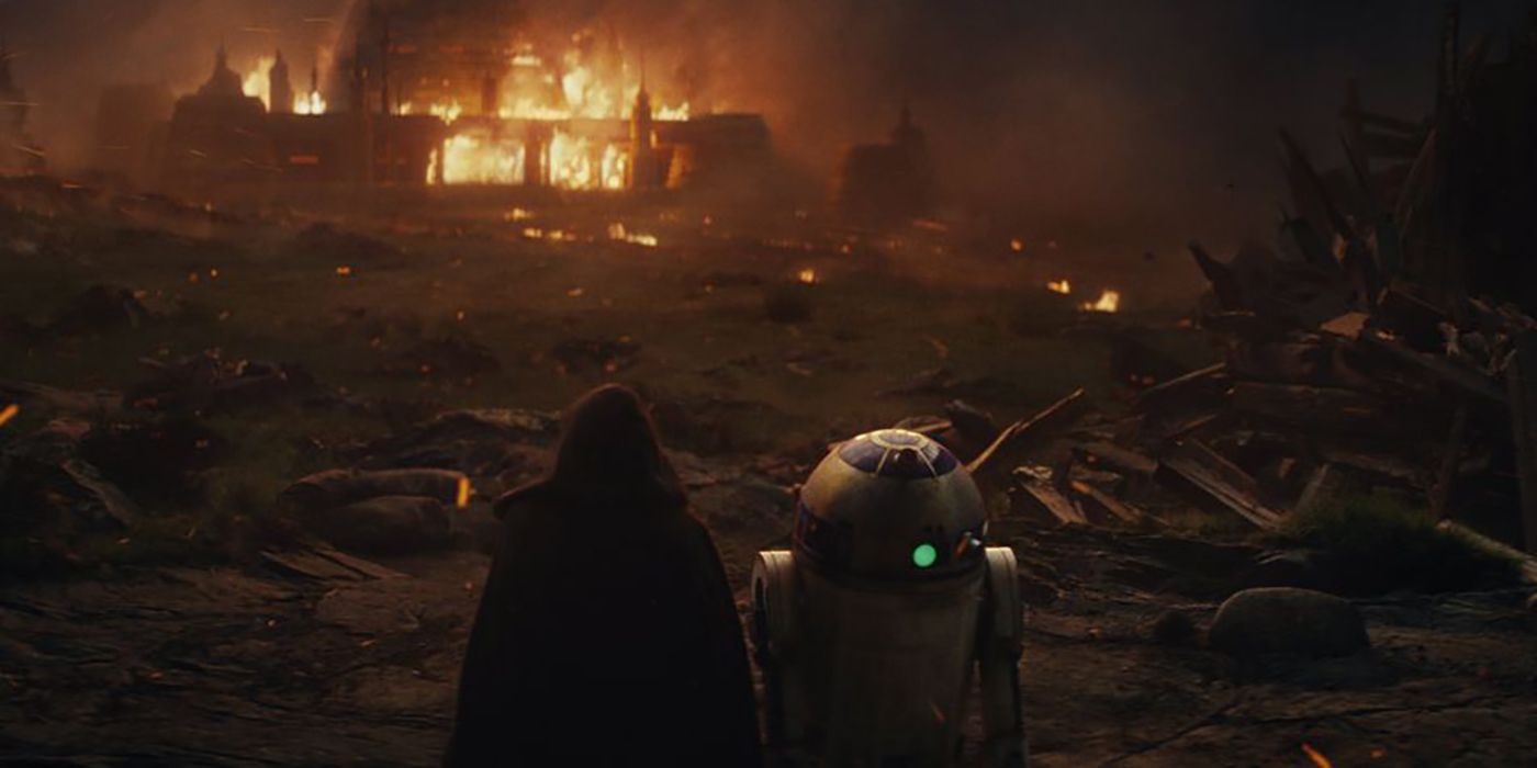 Luke The Last Jedi fire