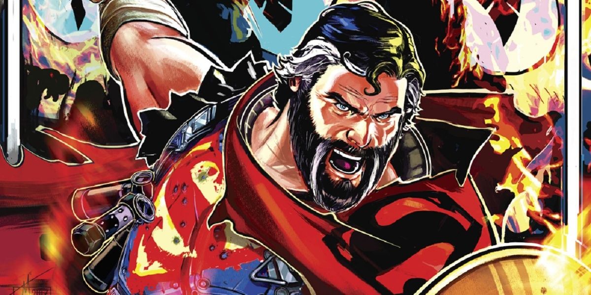 A bearded Superman fights on the Nightwing The New Order 5 cover