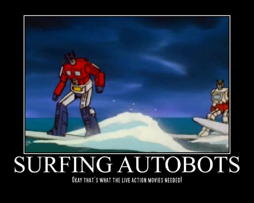 Transformers surfing meme