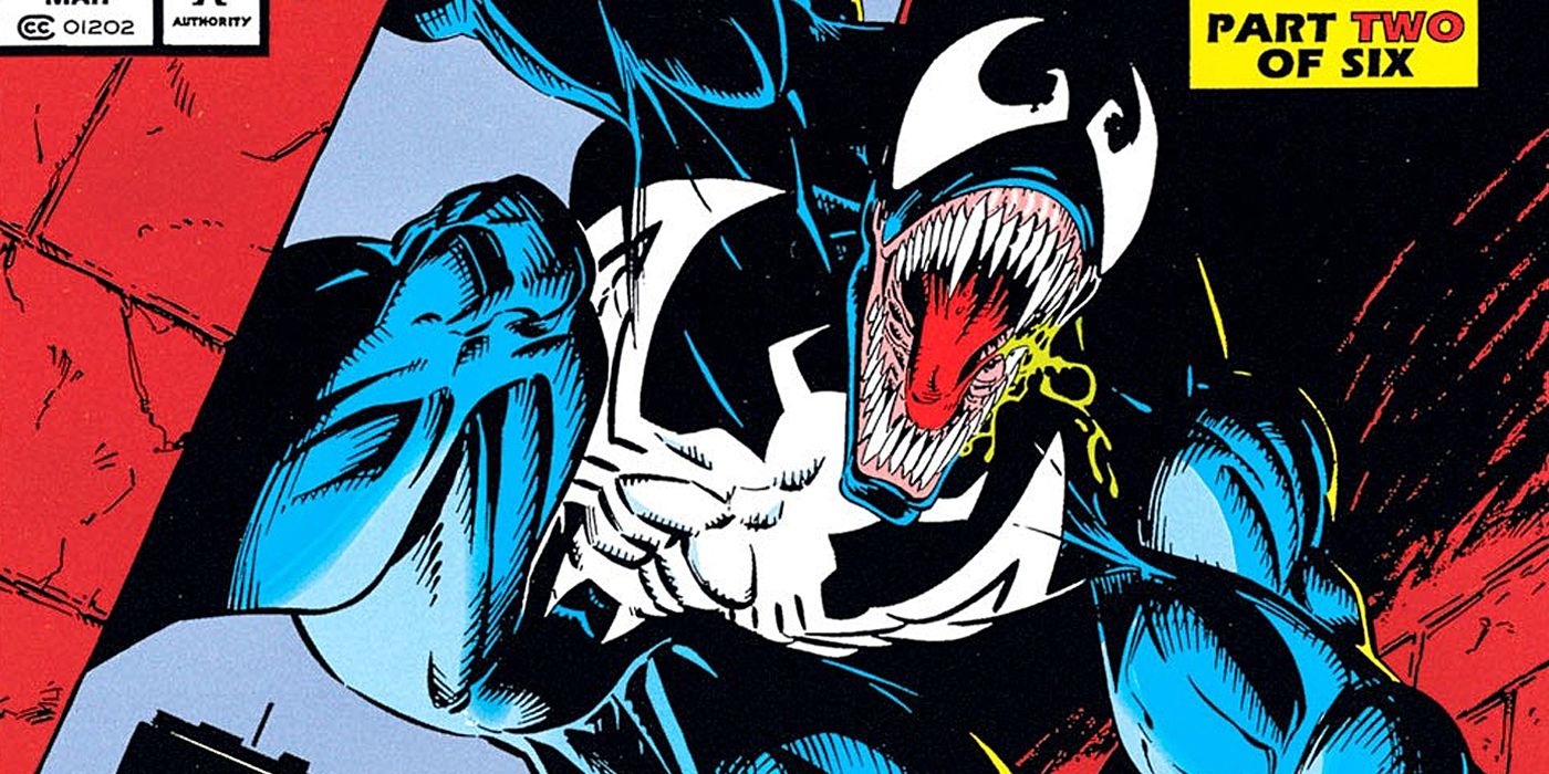 Venom snarling on a wall in Venom: Lethal Protector