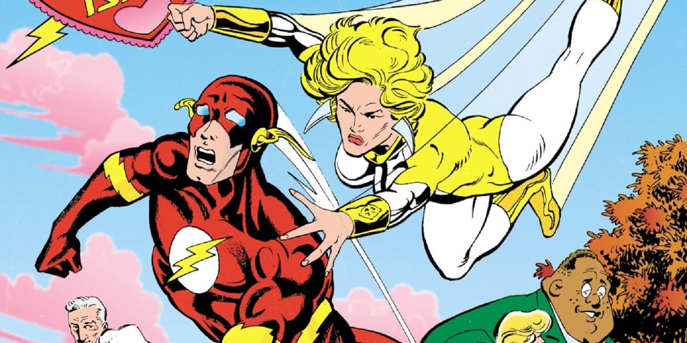 Power Girl pursues Wally West Flash