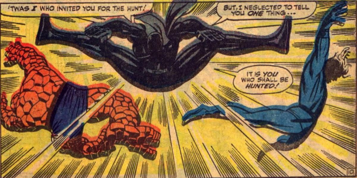 Black Panther fights the Fantastic Four in Marvel Comics