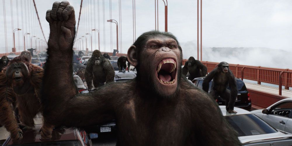 rise of the planet of the apes bridge attack