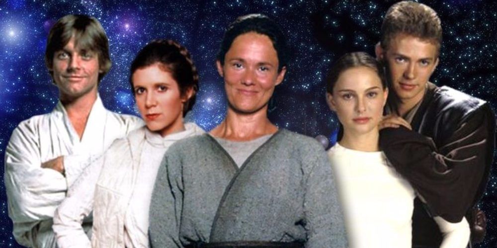 Luke Skywalker, Leia Organa, Shmi Skywalker, Padme Amidala, and Anakin Skywalker in Star Wars