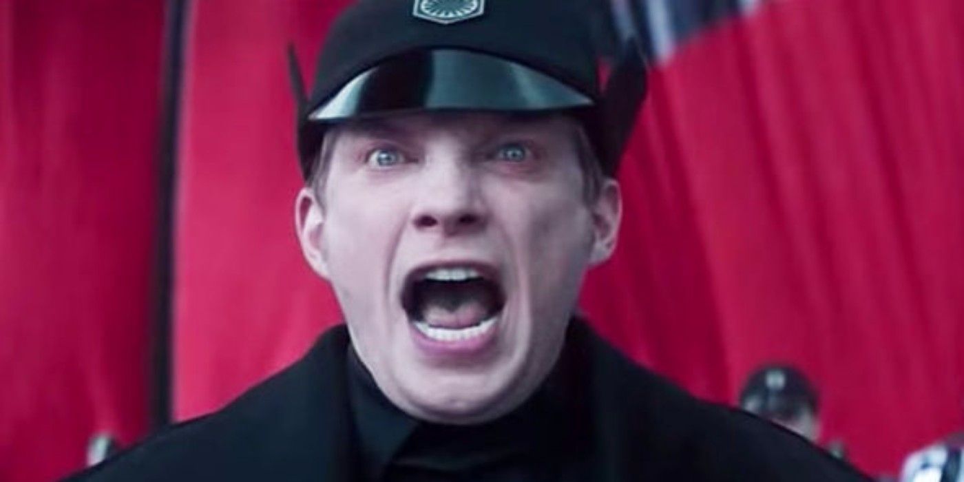 General Hux giving a speech in The Force Awakens