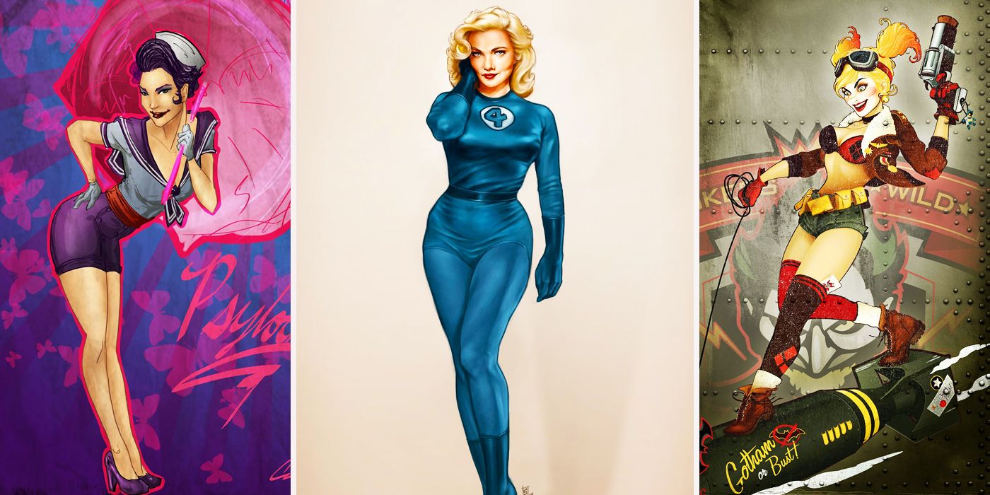 sultry superhero woman pin-ups