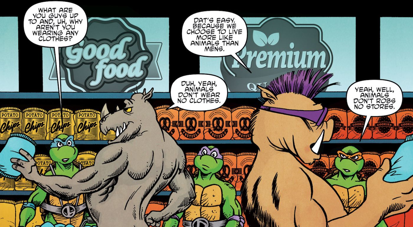 Bebop and Rocksteady choose to be animals naked Archie Comics