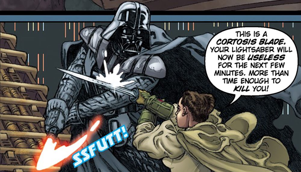 Cortosis blade duel against Vader