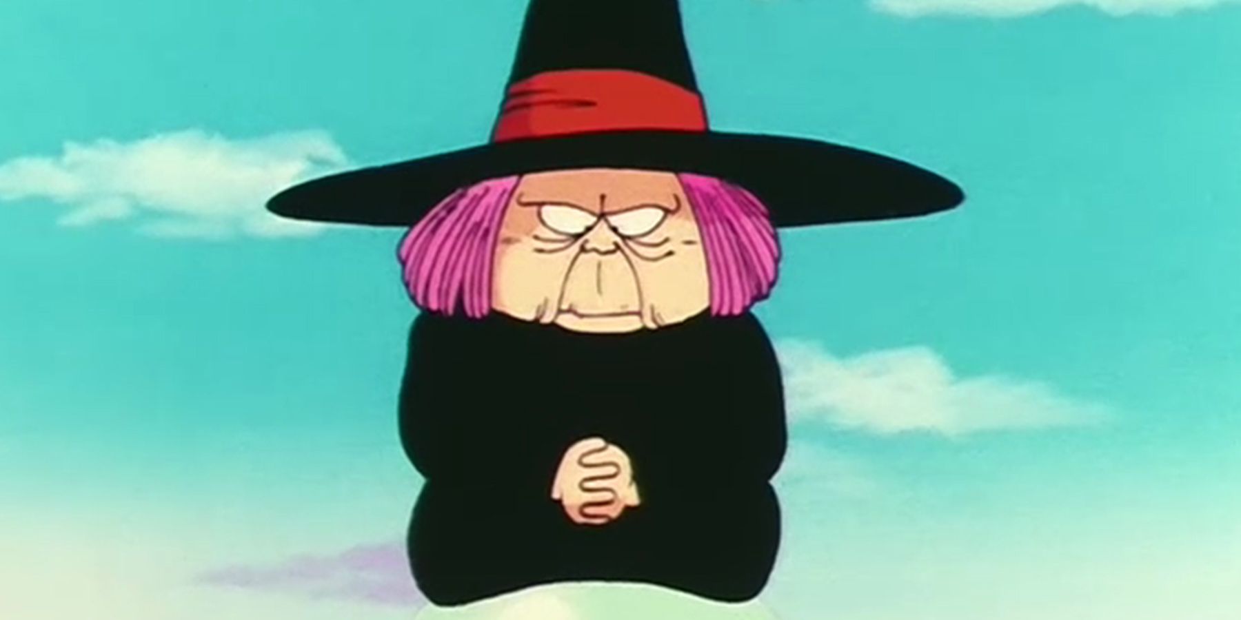 Fortuneteller Baba from Dragon Ball floating and looking downward