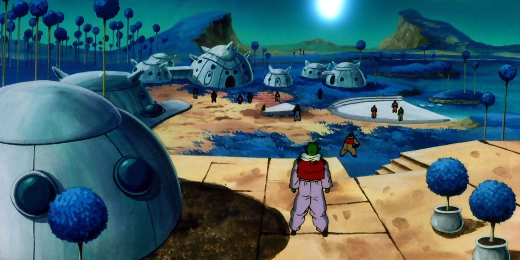 The horizon of New Namek during a time of peace in Dragon Ball Z