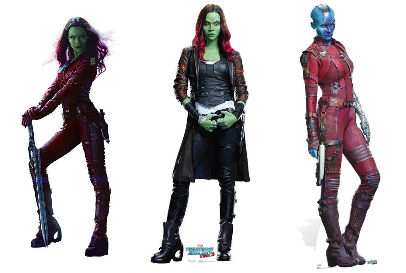 Not even Guardians of the Galaxy's Gamora and Nebula could escape high heels.