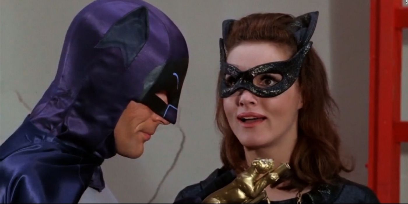 Julie Newmar as Catwoman with Adam West's Batman