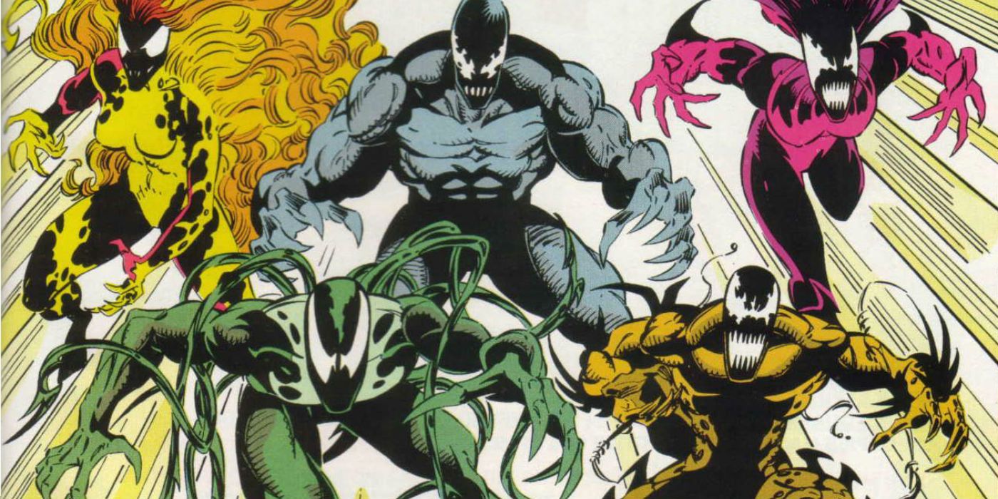 The first appearance of the five Life Foundation symbiotes from Marvel Comics