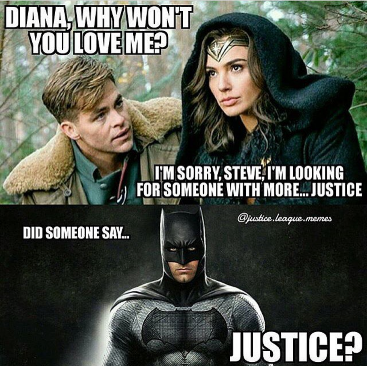 Wonder Woman, Steve Trevor and Batman - Did Someone Say Justice?