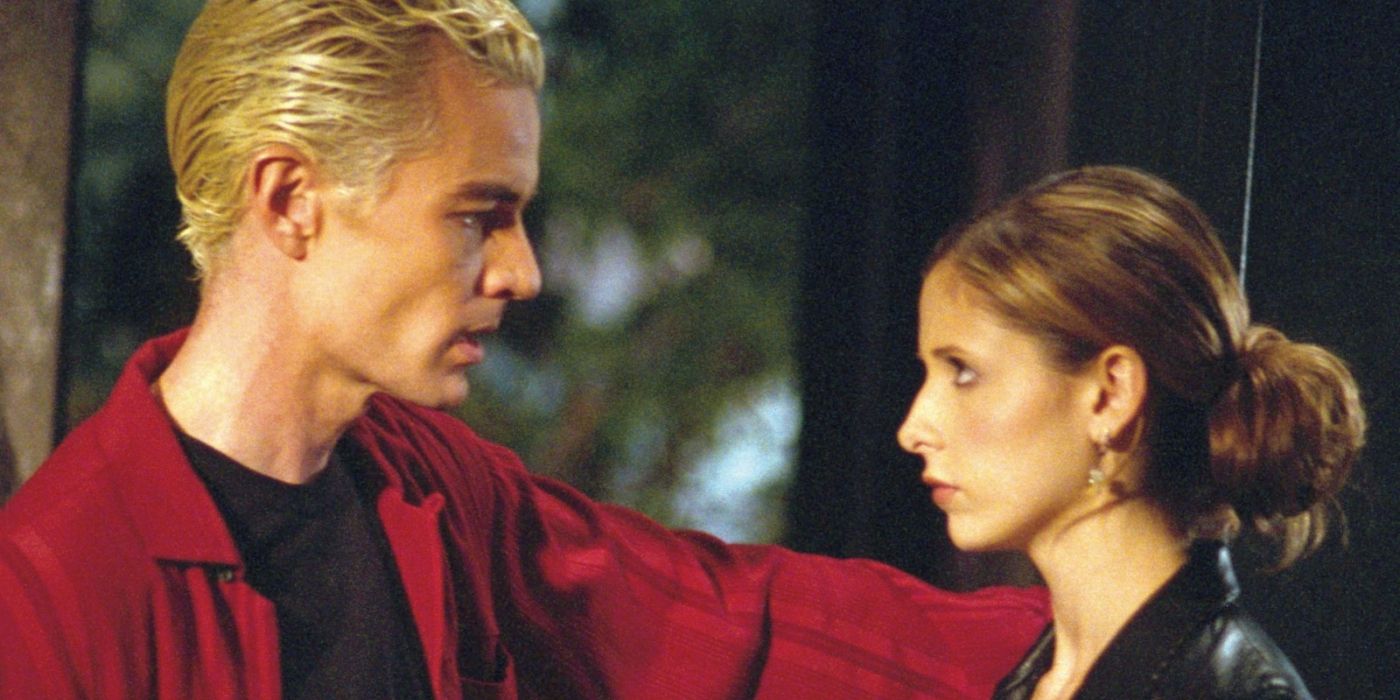 Spike putting his hand on Buffy in Buffy the Vampire Slayer