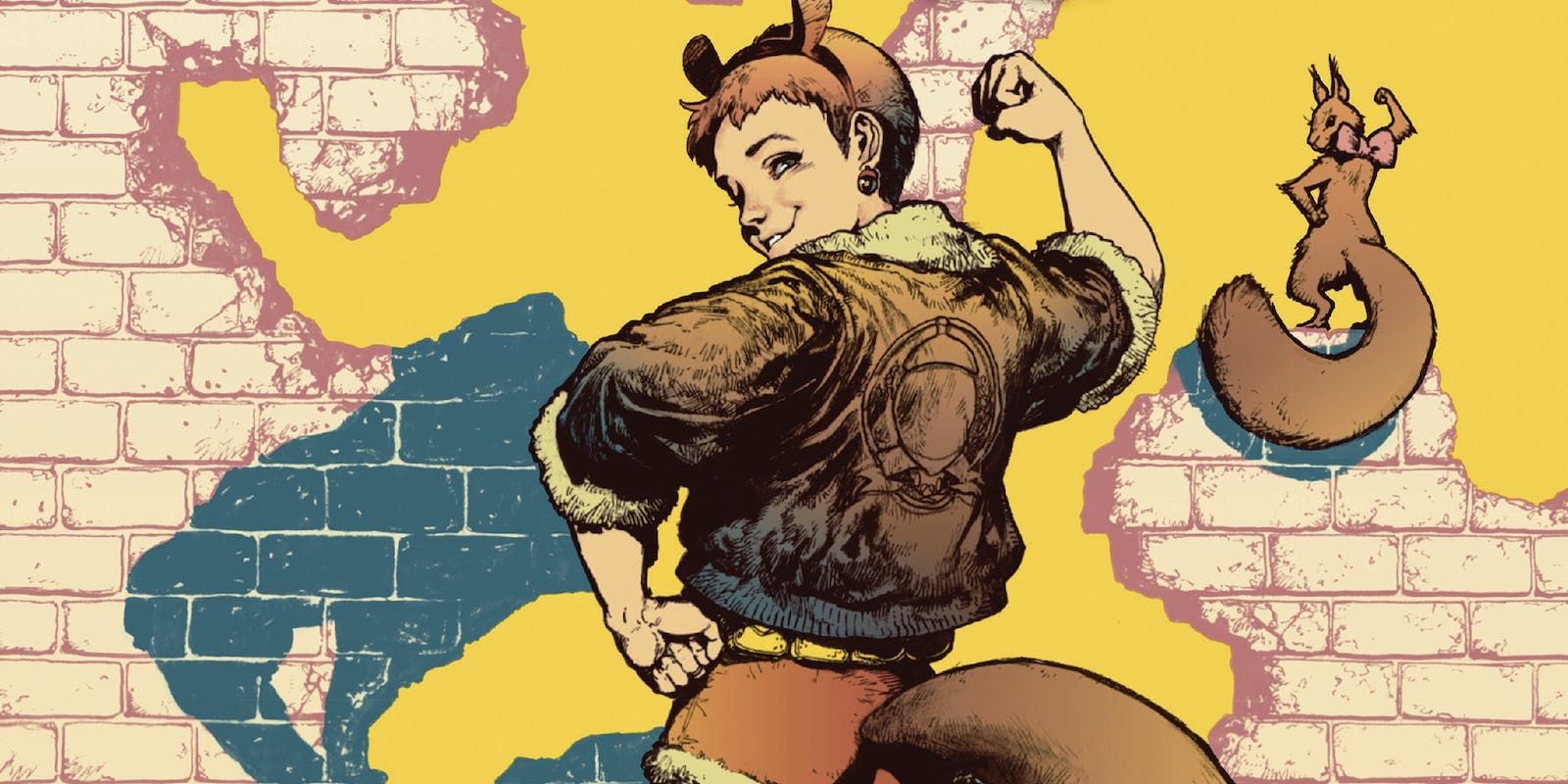 Squirrel Girl poses with her squirrel in Marvel Comics