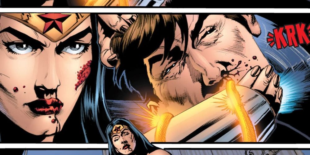 Wonder Woman Breaks Maxwell Lord's Neck