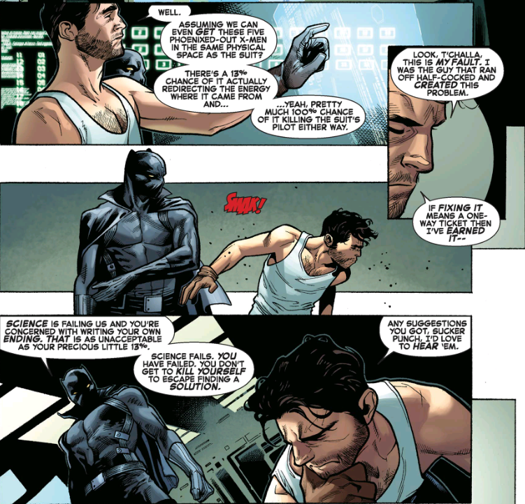 Black Panther glove slaps Tony Stark
