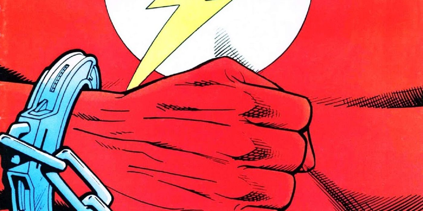 The Flash stands trial with handcuffs on in DC Comics