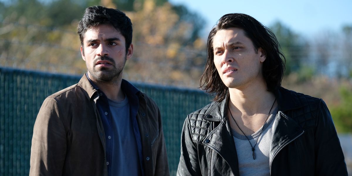 Sean Teale as Eclipse and Blair Redford as Thunderbird on The Gifted