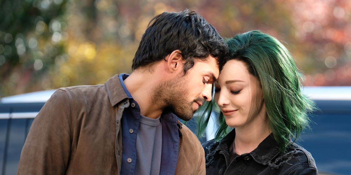 Sean Teale as Marcos and Emma Dumont as Lorna on The Gifted