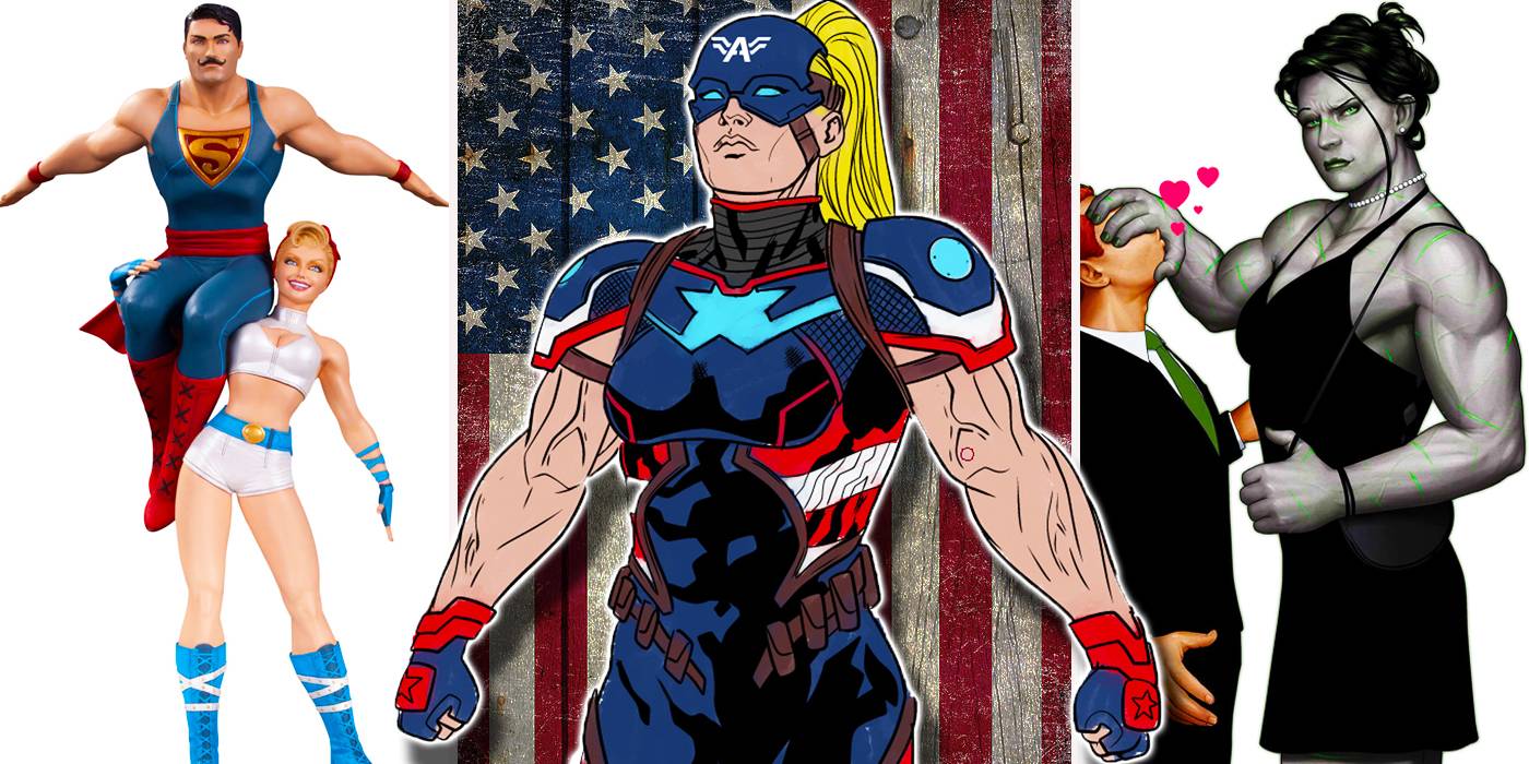 Muscle women cartoons