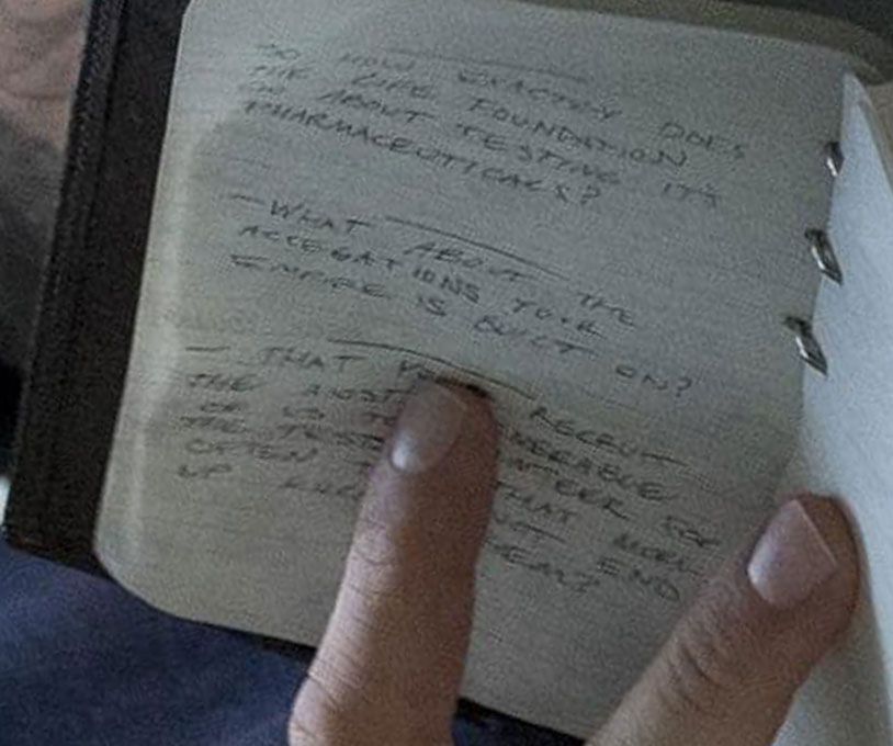 venom movie notebook closeup