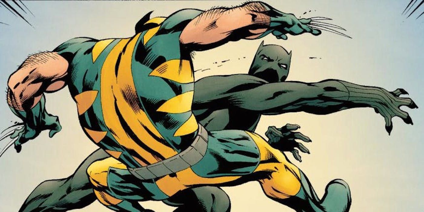 Black Panther fights Wolverine in Wolverine #8 2013.