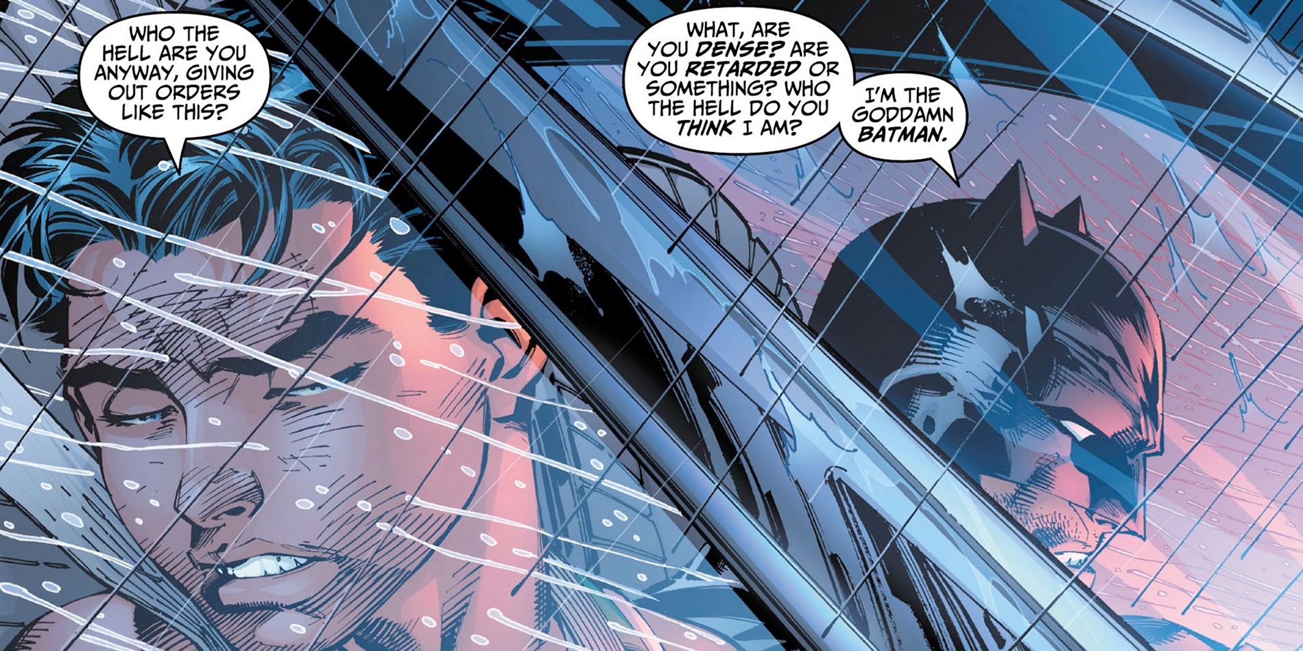 Batman berating Dick Grayson from All-Star Batman and Robin