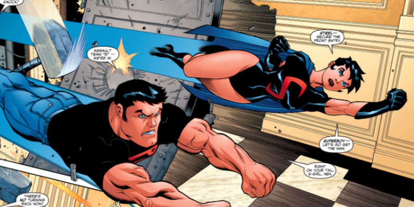 Cir-El voa ao lado de Superboy na DC Comics