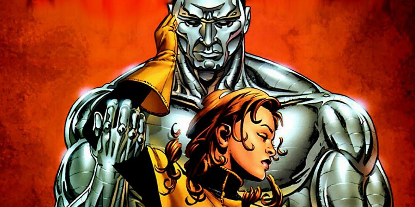 Colossus and Kitty Pryde holding one another in Marvel Comics
