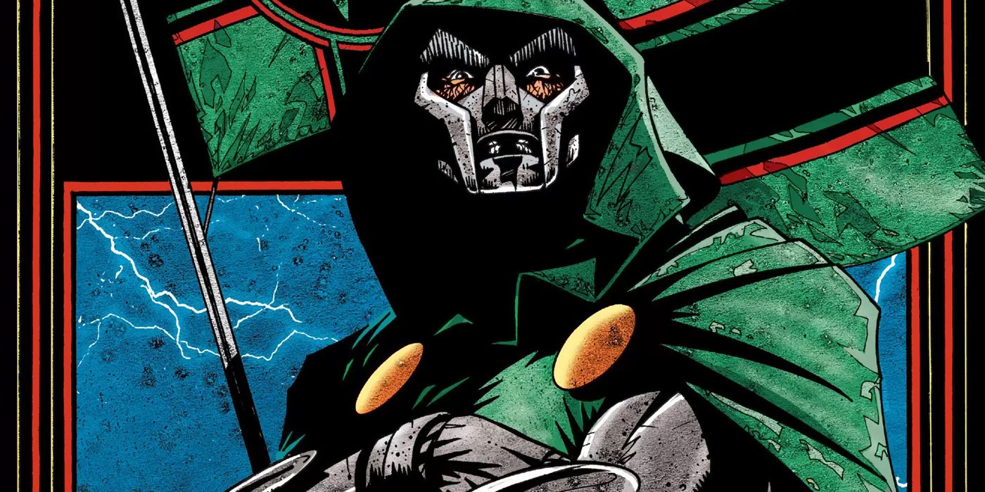 Doctor Doom stands with the Latverian flag in Marvel Comics