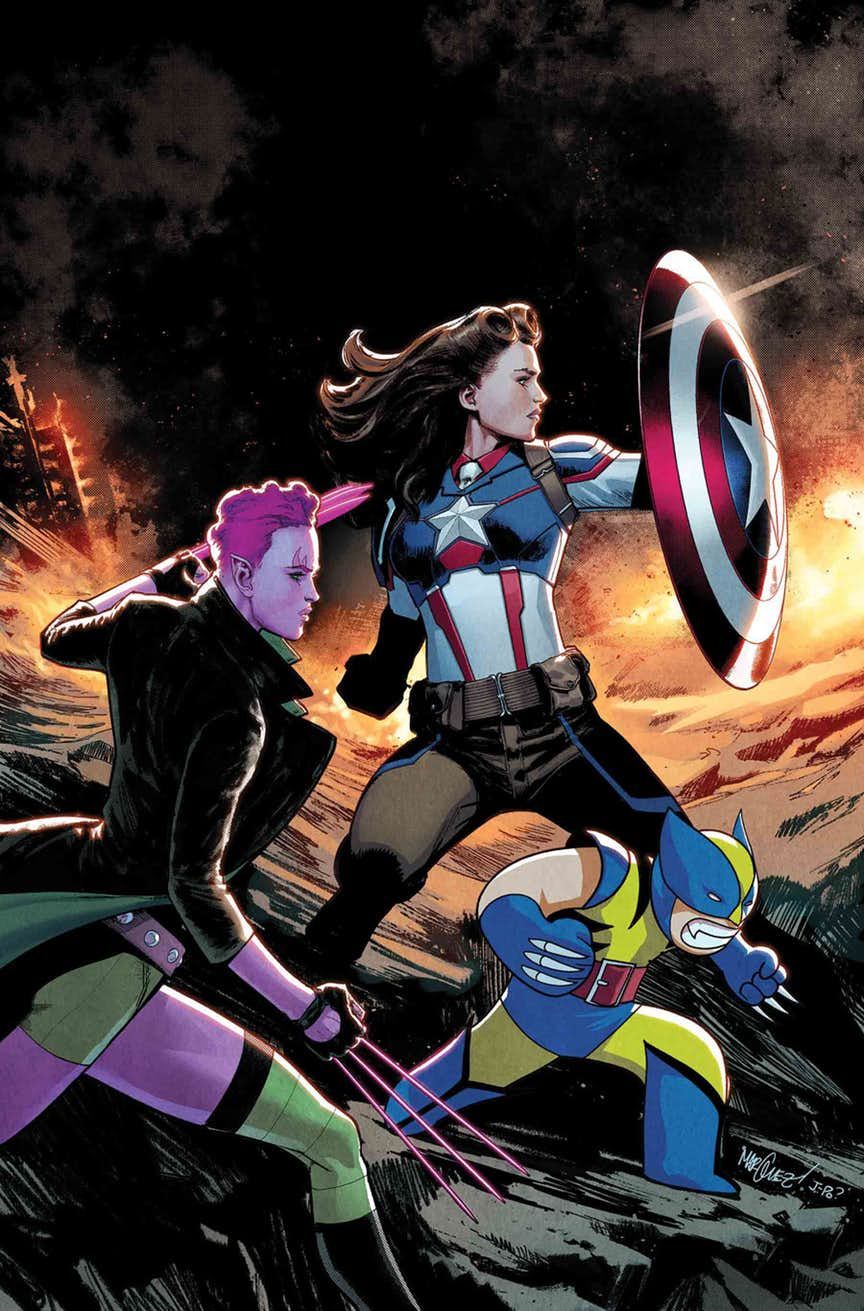 Exiles 3 cover Captain Carter Blink Cartoon Wolverine