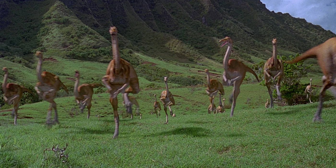 Gallimimus running in Jurassic Park